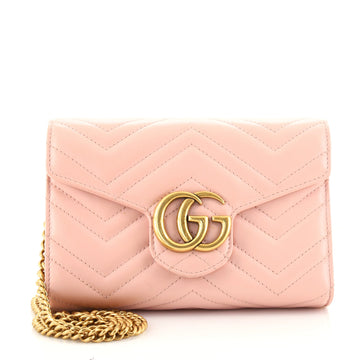 Gucci GG Marmont Chain Wallet Matelasse Leather Mini