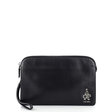Prada Wristlet Clutch Saffiano Leather Medium