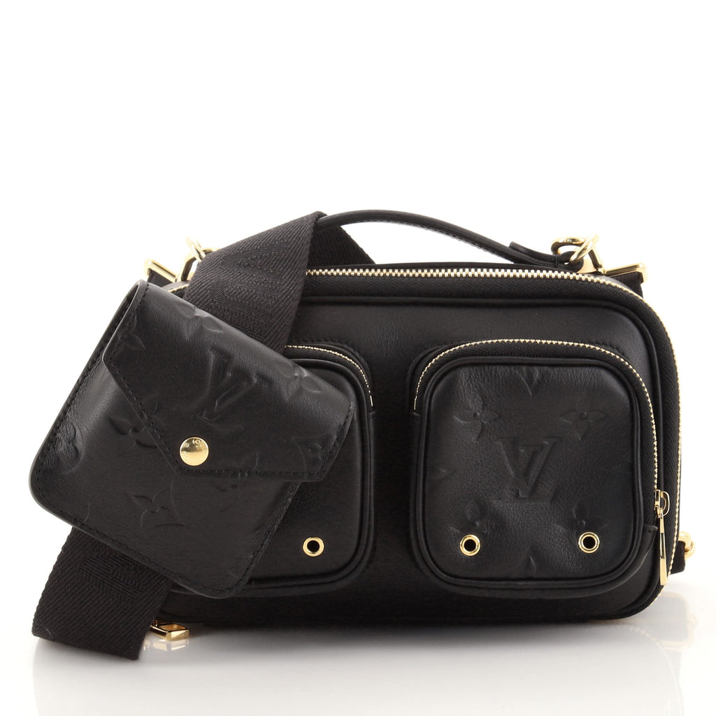 Louis Vuitton Utility Crossbody Bag Black Monogram Embossed