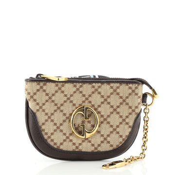 Gucci 1973 Coin Purse Diamante Canvas and Leather Mini