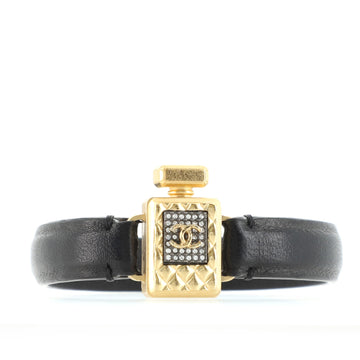 Chanel CC Perfume Bottle Bracelet Leather with Metal and Crystals