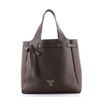 Prada Flou Dynamique Belted Tote Leather Medium