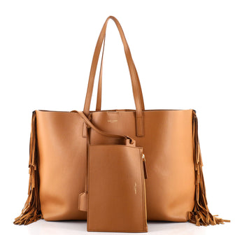 Saint Laurent Fringe Shopper Tote Leather Large