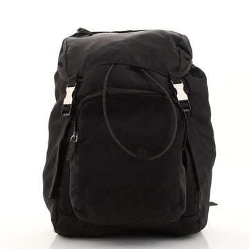 Prada Double Buckle Backpack Tessuto Small