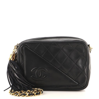 Chanel Vintage Front Pocket Camera Bag Quilted Leather Mini