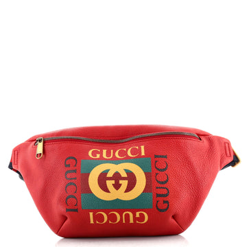 Gucci Logo Belt Bag Printed Leather Medium