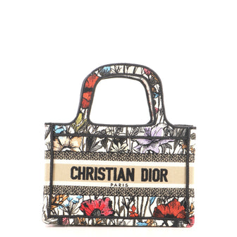 Christian Dior Book Tote Embroidered Canvas Mini