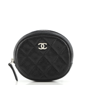Chanel Classic Round Coin Purse Quilted Caviar