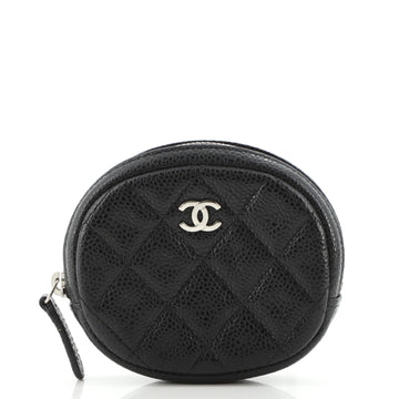 Chanel Classic Round Coin Purse Quilted Caviar