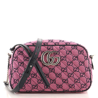 Gucci GG Marmont Shoulder Bag Diagonal Quilted GG Canvas Small