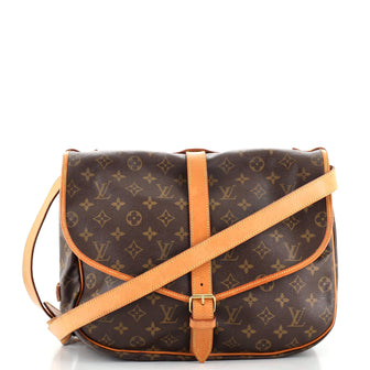 Louis Vuitton Saumur Handbag Monogram Canvas 35