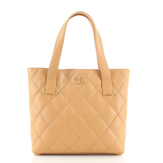 Chanel Surpique Tote Quilted Leather Small