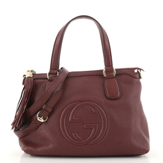Gucci Soho Convertible Soft Top Handle Bag Leather