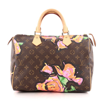 Louis Vuitton Speedy Handbag Limited Edition Monogram Canvas Roses 30