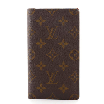 Louis Vuitton Checkbook Cover Monogram Canvas Brown 1324372