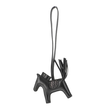Hermes So Black GriGri Rodeo Touch Bag Charm Leather with Alligator PM