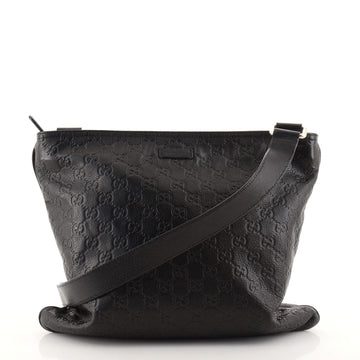Gucci Zip Top Messenger Bag Guccissima Leather Large