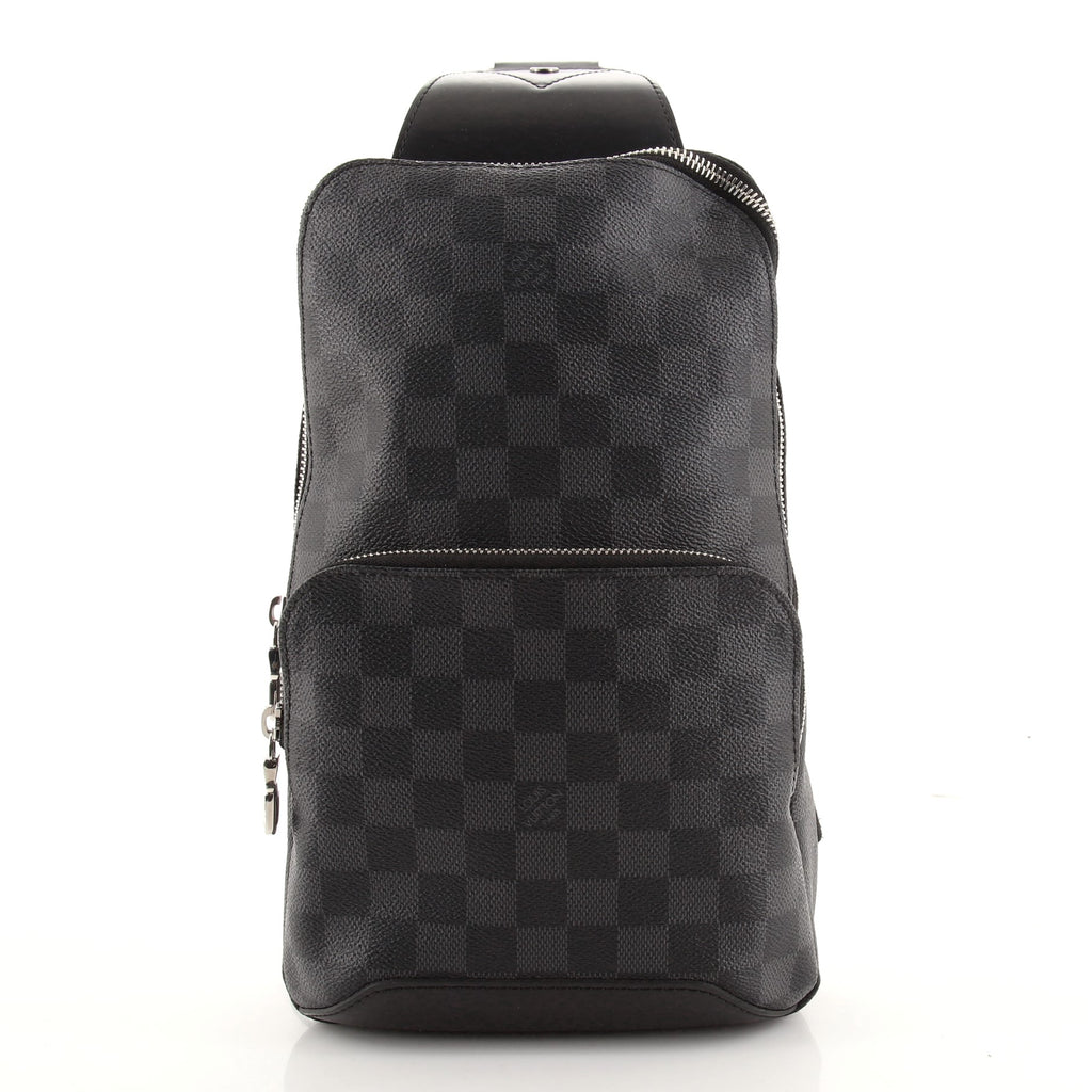 Louis Vuitton Avenue Sling Bag Damier Graphite Canvas Black Shoulder B –  EliteLaza