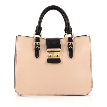 Miu Miu Madras Convertible Lock Tote Leather Small