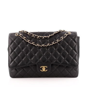 Chanel Classic Single Flap Bag Quilted Caviar Maxi