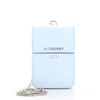 Burberry Chain Lanyard Card Case Printed Leather