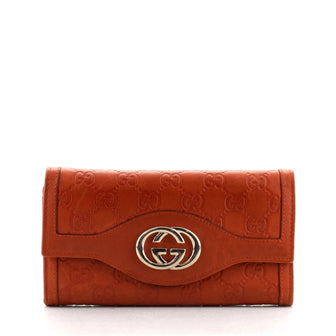 Gucci Sukey Flap Wallet Guccissima Leather Long
