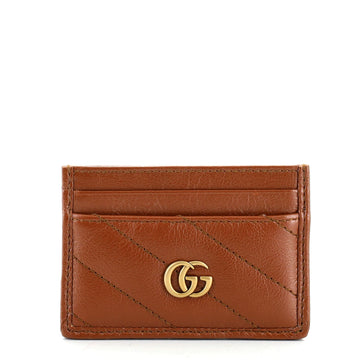 Gucci GG Marmont Card Holder Diagonal Quilted Leather