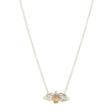 Tiffany & Co. Paper Flowers Firefly Pendant Necklace Platinum and 18k Yellow Gold with Diamonds and Spessartine Small