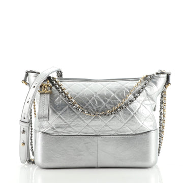 Chanel Gabrielle Hobo Quilted Metallic Aged Calfskin Medium