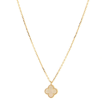 Van Cleef & Arpels Sweet Alhambra Pendant Necklace 18K Yellow Gold and Mother of Pearl