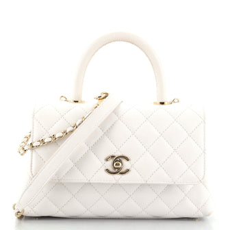 Chanel Coco Top Handle Bag Quilted Caviar Mini