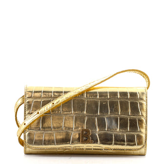 Balenciaga Touch B. Crossbody Bag Crocodile Embossed Leather Mini