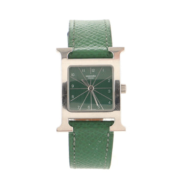 Hermes Heure H Quartz Watch Stainless Steel and Leather 21