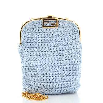 Fendi Baguette Phone Bag Woven Crochet Mini