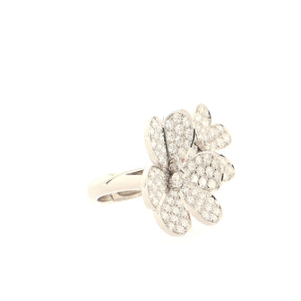Van Cleef & Arpels Frivole Between the Finger Ring 18K White Gold with Pave Diamonds