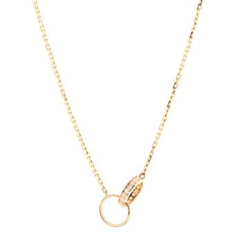 Cartier Love Interlocking Necklace 18K Rose Gold with Diamonds