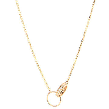 Cartier Love Interlocking Necklace 18K Rose Gold with Diamonds