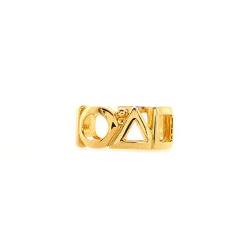 Chanel Circle Square Motif Ring 18K Yellow Gold
