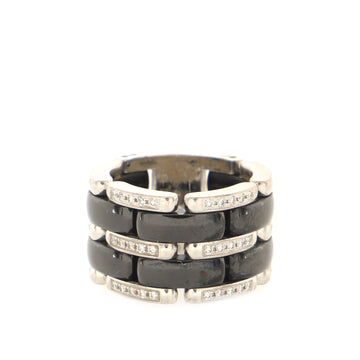 Chanel Ultra Link Ring 18K White Gold, Diamond and Hematite Large