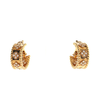 Van Cleef & Arpels Perlee Clovers Hoop Earrings 18K Rose Gold and Diamonds