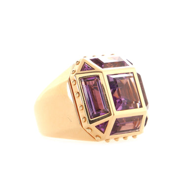 Louis Vuitton Emprise Ring 18K Yellow Gold with Amethyst
