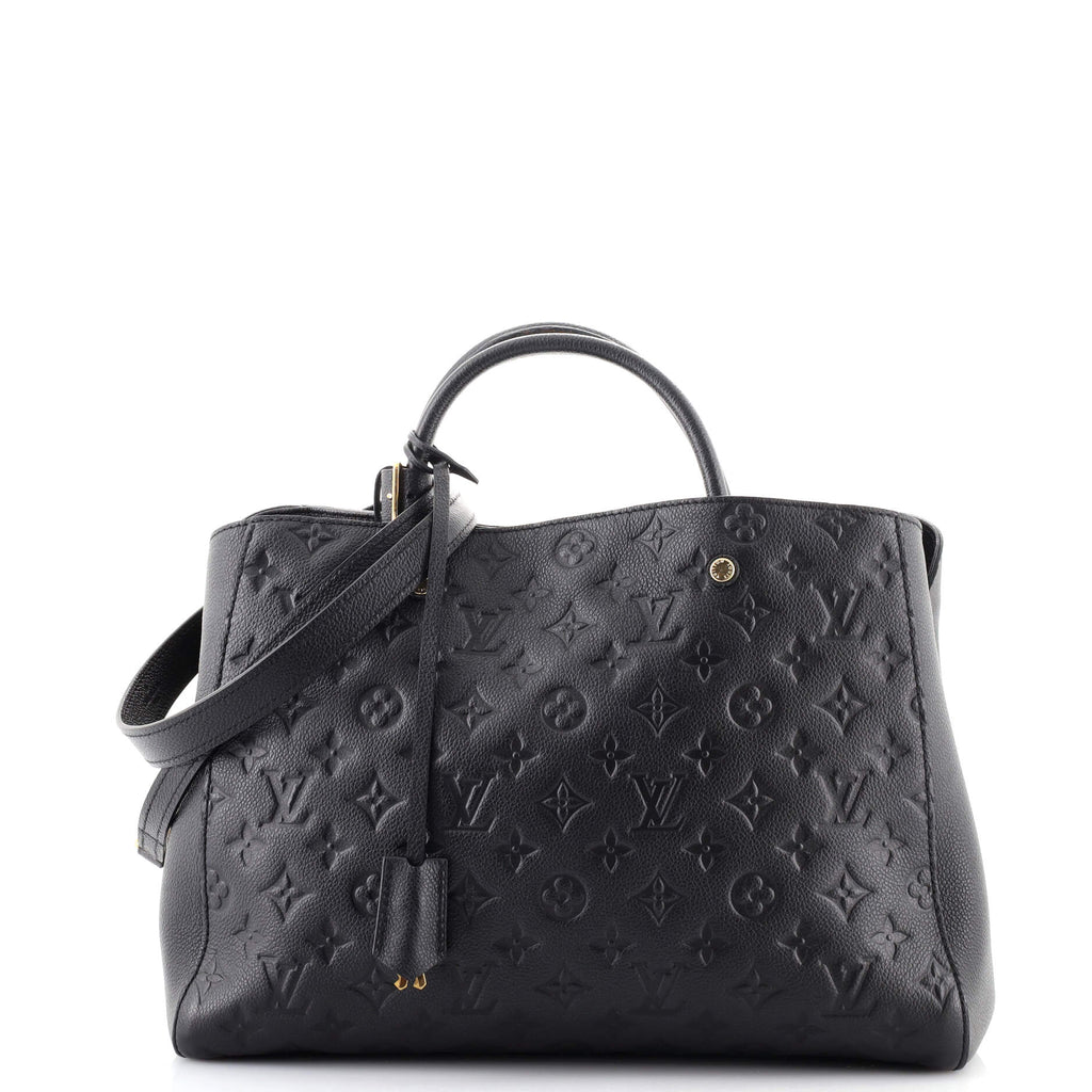 Louis Vuitton Montaigne Handbag Monogram Empreinte Leather GM Black 13283012