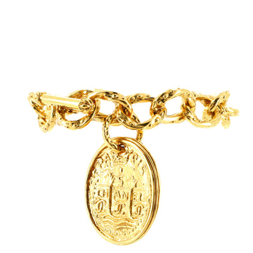 Chanel Vintage Medallion Charm Chain Bracelet Metal