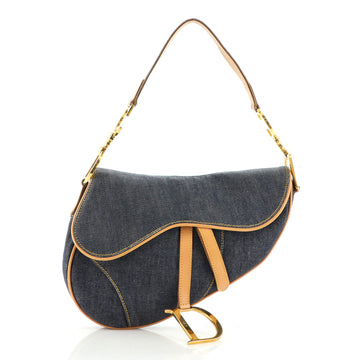 Christian Dior Vintage Saddle Bag Denim Medium