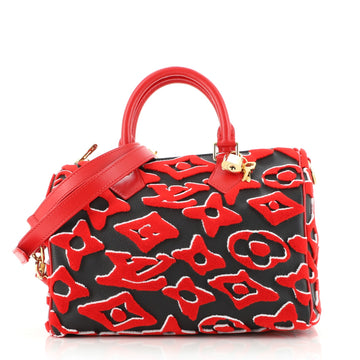 Louis Vuitton Speedy Bandouliere Bag Limited Edition Urs Fischer Tufted Monogram Canvas 25