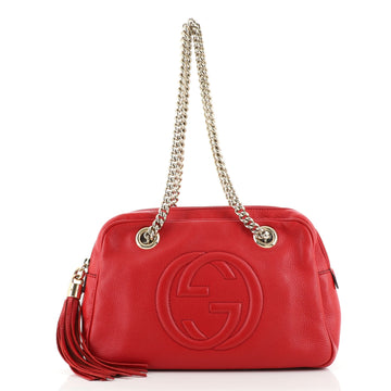 Gucci Soho Chain Zip Shoulder Bag Leather Small