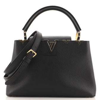 Louis Vuitton Capucines Bag Metal Floral Edge Taurillon Leather PM