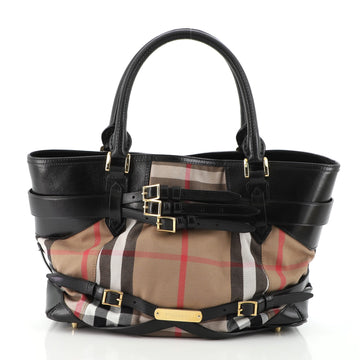Burberry Bridle Lynher Tote House Check Canvas Medium