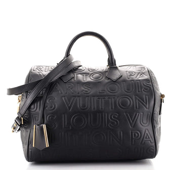 Louis Vuitton Paris Speedy Cube Bag Embossed Leather 30