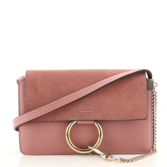 Chloe Faye Shoulder Bag Leather and Suede Small